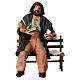 Man with pipe on a bench for 13 cm Neapolitan Nativity Scene s1