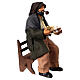 Man with pipe on a bench for 13 cm Neapolitan Nativity Scene s3