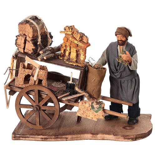 Nativity Scene seller with cart for 13 cm Neapolitan Nativity Scene 1