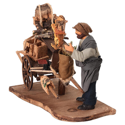 Sprzedawca szopek z wózkiem - szopka neapolitańska 13 cm 3