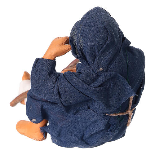 Proszący o jałmużnę na ziemi - figurka do szopki neapolitańskiej 13 cm 4