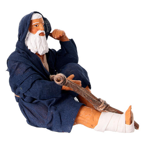Mendigo no chão 13 cm presépio napolitano 2