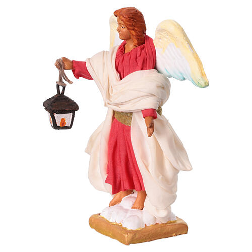 Ange avec lanterne 13 cm crèche napolitaine 3