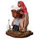 Mujer sentada con cesta gansos Belén Napolitano 14 cm s2