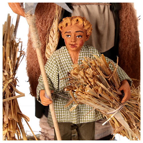 Famiglia di contadini 3 personaggi 30cm Presepe Napoletano 2