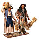 Famiglia di contadini 3 personaggi 30cm Presepe Napoletano s5