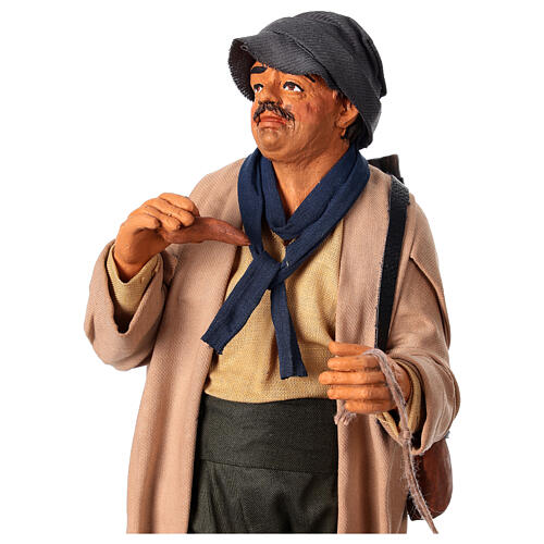 Jäger mit Hund, Szene im neapolitanischen Stil, für 30 cm Krippe 2