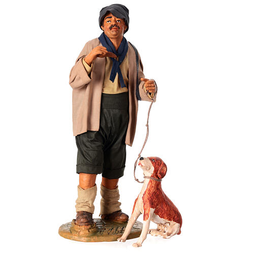 Chasseur avec chien 30 cm crèche napolitaine 1