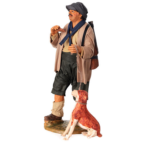 Chasseur avec chien 30 cm crèche napolitaine 3