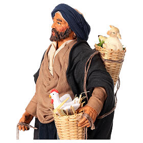 Hombre con Gallinas y corderos colgados 30cm Belén Napolitano