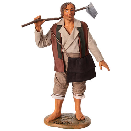 Farmer with hoe on his shoulder for 30 cm Neapolitan Nativity Scene 1