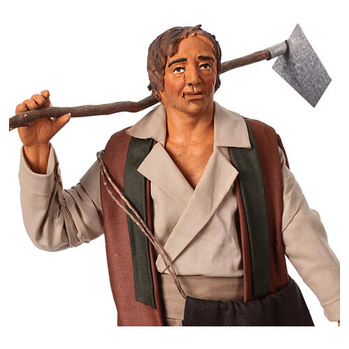 Farmer with hoe on his shoulder for 30 cm Neapolitan Nativity Scene 2