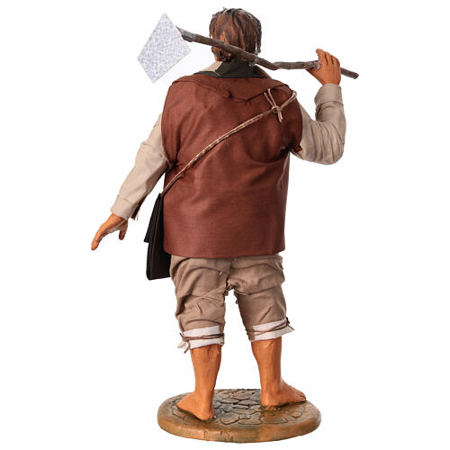 Rolnik z motyką na ramieniu - figurka 30 cm, szopka neapolitańska 5