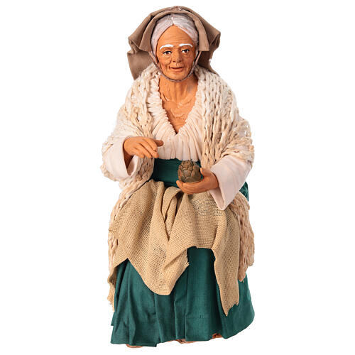 Old woman peeling artichokes for 30 cm Neapolitan Nativity Scene 1