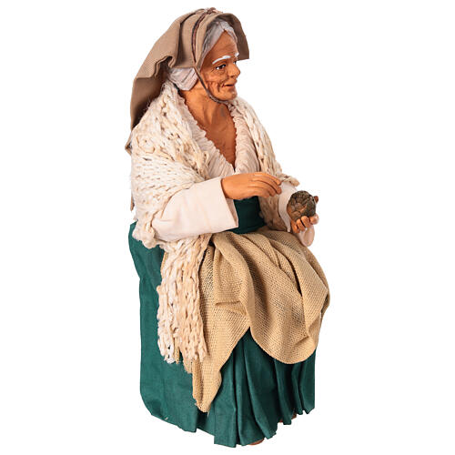 Old woman peeling artichokes for 30 cm Neapolitan Nativity Scene 4