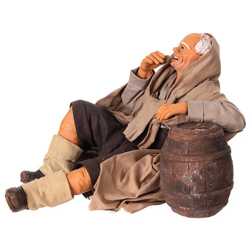 Man on a barrel eating an artichoke for 30 cm Neapolitan Nativity Scene 3