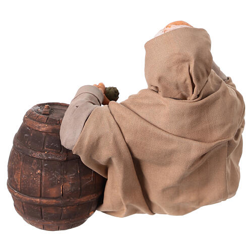 Man on a barrel eating an artichoke for 30 cm Neapolitan Nativity Scene 5