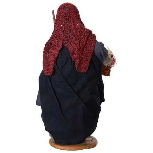 Donna con cesta cibo Presepe Napoletano 30 cm 6