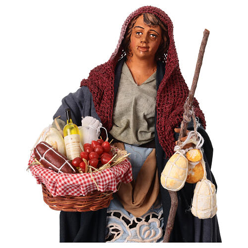 Woman with food basket Neapolitan Nativity Scene 30 cm 2