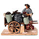 Animated chestnut vendor with wooden cart for 12 cm Neapolitan Nativity Scene s1