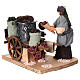 Animated chestnut vendor with wooden cart for 12 cm Neapolitan Nativity Scene s4