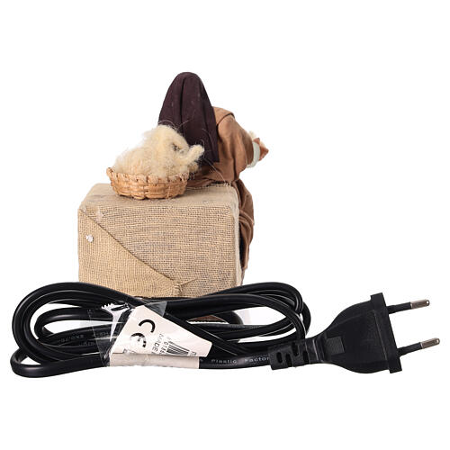 Frau mit Wolle in Bewegung, für 12 cm Krippe, Neapolitanische Krippe 4