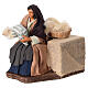 Woman stuffing a pillow: animated figurine for 12 cm Neapolitan Nativity Scene s2