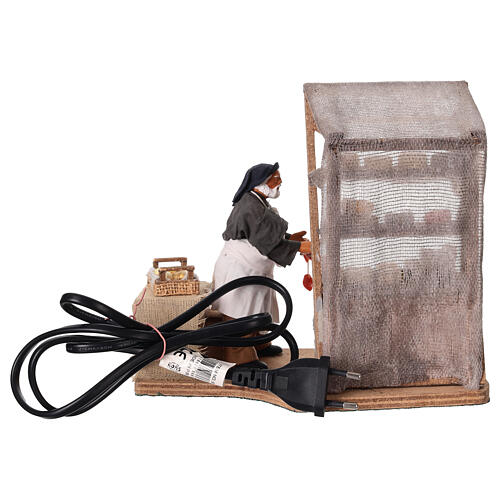 Käse- und Wurstverkäufer mit Verkaufsstand, in Bewegung, für 12 cm Krippe, Neapolitanische Krippe 5