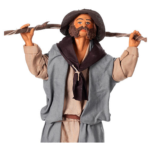 Man with 4 hanging bags: animated figurine for 24 cm Neapolitan Nativity Scene 4