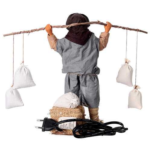 Man with 4 hanging bags animated 24cm Neapolitan Nativity Scene 7