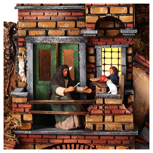 Beleuchtete Krippenszene mit Figuren – neapolitanischer Stil, für 13 cm Krippe, 55 × 40 × 67 cm 5