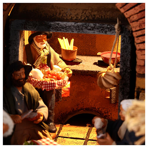 Beleuchtete Krippenszene mit Figuren – neapolitanischer Stil, für 13 cm Krippe, 55 × 40 × 67 cm 9