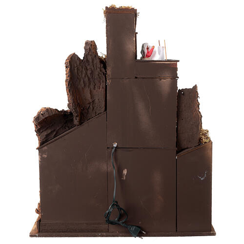 Cenário 55x40x67 cm iluminado com peças presépio napolitano 13 cm 11