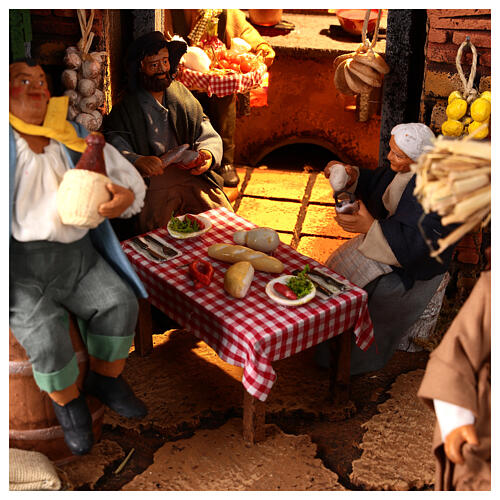 Setting 55x40x67 cm illuminated with 13 cm Neapolitan Nativity figurines 10