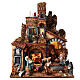Setting 55x40x67 cm illuminated with 13 cm Neapolitan Nativity figurines s1