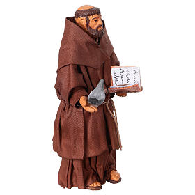 Heiliger Franziskus, stehend mit Buch, neapolitanischer Stil – für 13 cm Krippe