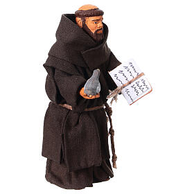 Heiliger Franziskus, stehend mit Buch, neapolitanischer Stil – für 10 cm Krippe