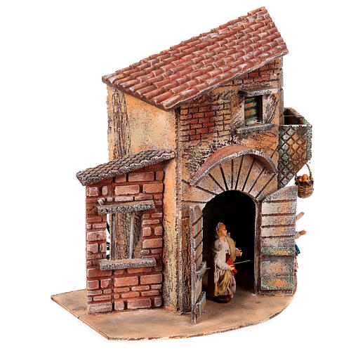 Casa 35x21x35 cm paniere movimento 10 cm Presepe Napoletano 3