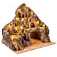 Borgo illuminato cascata mulino asino in movimento 60x40x60 cm presepe napoletano 10 cm s3
