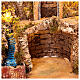 Borgo illuminato cascata mulino asino in movimento 60x40x60 cm presepe napoletano 10 cm s4
