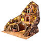 Borgo illuminato cascata mulino asino in movimento 60x40x60 cm presepe napoletano 10 cm s5
