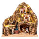 Neapolitan Nativity Scene of 10 cm, 60x40x60 cm, animated and illuminated setting with brook s1