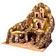 Neapolitan Nativity Scene of 10 cm, 60x40x60 cm, animated and illuminated setting with brook s5