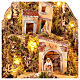 Neapolitan Nativity Scene of 10 cm, 60x40x60 cm, animated and illuminated setting with brook s6