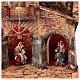 Décor éclairé maison panier en mouvement 30x60x50 cm crèche napolitaine 12 cm s4