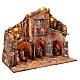 Décor éclairé maison panier en mouvement 30x60x50 cm crèche napolitaine 12 cm s5