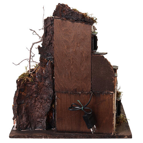 Beleuchtete Krippenszene – neapolitanischer Stil, Modul 2/6, für 8 cm Krippe, 35 × 35 × 35 cm 5