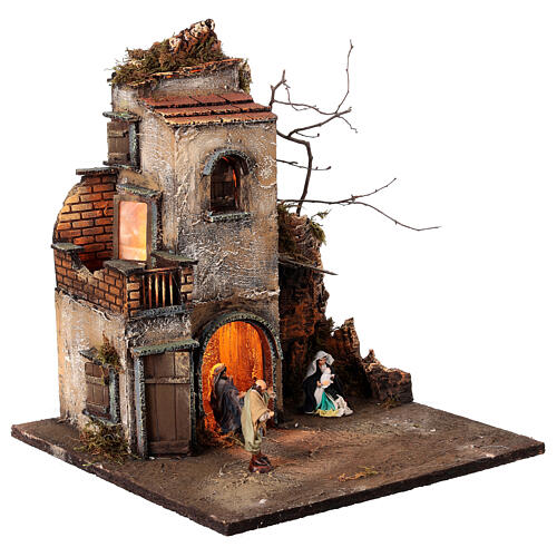 Belén napolitano iluminado 8 cm módulo 2/6 35x35x35 cm 3