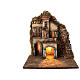 Neapolitan Nativity Scene of 8 cm with lights, 3/6 block, 35x35x37 cm s4