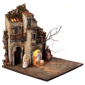 Presepe Napoletano 8cm illuminato modulo 3/6 35x35x35 cm